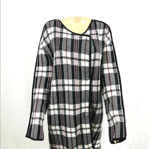 Blu Pepper size large cardigan plaid black white
